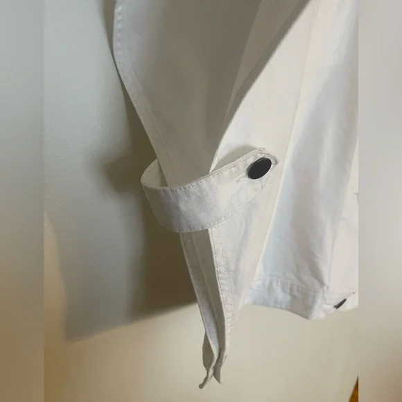 Oversized White Denim Button-Up Cape Jacket/Vest - Picture 5 of 10